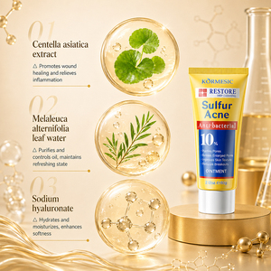 KORMESIC 60ml Vente en gros Marque privée <span class=keywords><strong>Pommade</strong></span> anti-acné au soufre 10% Soin de la peau Gel apaisant anti-acné Crème <span class=keywords><strong>visage</strong></span> - Product Image 5