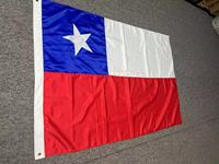 Grand drapeau brodé du Chili 3x5 pour l'extérieur-Double face 2 plis avec 2 œillets en laiton, couleurs vives avec coutures