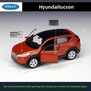WELLY 1:36 Hyundai Tucson Modèle de voiture en alliage moulé sous pression, <span class=keywords><strong>jouet</strong></span> à rétrofriction avec pneus en caoutchouc pour enfants, cadeau, vente en gros - Product Image 2