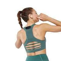 women fitness wear custom logo Unique design sports bra with back phone pocket