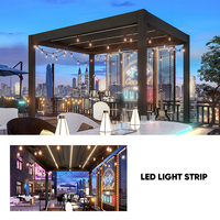 Pergola motorisée à toit pliant, auvent en aluminium avec toit rétractable en PVC, gazebo moderne pour jardin, balcon, terrasse, imperméable