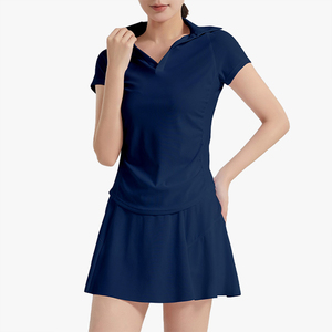 Ensemble de sport à manches courtes pour femme, jupe de tennis moulante amincissante, mini-jupe plissée, jupe-short de yoga, nouvelle arrivée - Product Image 6