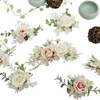Pavillon Artistique TH1022 – Coiffe de mariée rose faite main en tissu, style Mori Girl, accessoire photo pour vacances et studio
