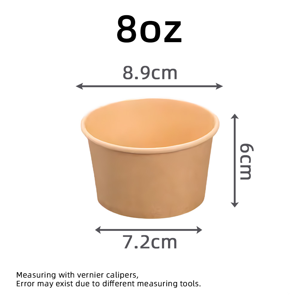 240ml/8oz Eco-Friendly Food Grade Disposable Paper Plates & Bowls for Pizza Snack Salad Takeaway Containers Food Packaging