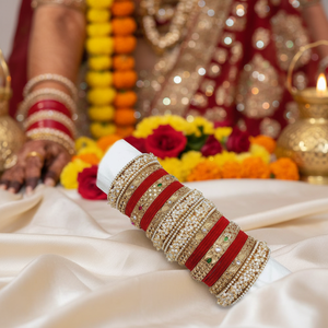 Bridal Velvet Bangle Set with Kundan & Pearls Elegant Wedding <b>Bracelets</b>, Premium Traditional Jewelry Collection for Women - Product Image 3
