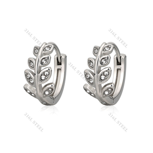 Factory Hot Selling Stainless Steel <b>Stud</b> Earrings Set Hypoallergenic Twist Men Women Children's Wedding Hinged Clicker Ring - Product Image 3