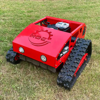 Robot tondeuse à gazon sur chenilles autopropulsé télécommande tracteur de jardin machine à couper l'herbe automatiser la tondeuse à gazon sans fil
