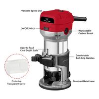 Mesin pemangkas pinggiran kayu elektrik, alat listrik 220v kuat 550w 710w 6 kecepatan AC dengan kabel, mesin pemangkas tepi kayu Chuck 6-8mm
