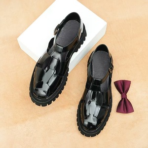 Chaussures en cuir à cellules ouvertes pour hommes, en cuir véritable, ajustables, pour tenue de ville, respirantes, sandales à enfiler, légères - Product Image 3