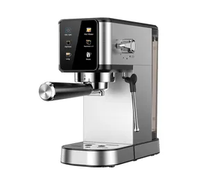 Machine à café expresso et cappuccino Machine à café en acier inoxydable Machine à cappuccino d'occasion à domicile Cafetière Latte