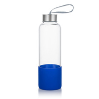 Bouteille d'eau en verre réutilisable personnalisée OEM ODM, cylindrique, 500 ml, avec étui