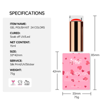 Collection de vernis à ongles en gel à haute pigmentation, 24 couleurs, fournitures professionnelles pour salons de manucure, vente en gros, ensemble de vernis à ongles en gel UV
