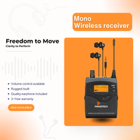 Système de monitoring intra-auriculaire sans fil UHF professionnel Panvotech WIEM-320 en métal pour les performances sur scène, l'enregistrement en studio et les chanteurs