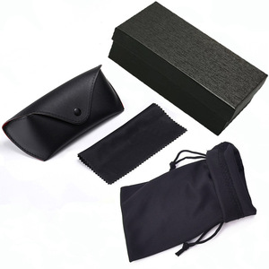 PU hộp kính mát trường hợp Set Cổ Kính mắt trường hợp & Túi biểu tượng tùy chỉnh sang trọng phổ biến kính đen bao bì - Product Image 6