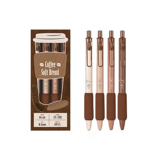 新クリエイティブ桜シリーズプラスチックゲルペンソフトグリップブロック0.5mmボールカスタマイズ可能学校文房具セット4本/箱学生向け - Product Image 1