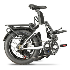 Vélo électrique pliable à pneus larges 20x4 avec moteur à moyeu arrière, suspension avant et freins à disque - Product Image 4