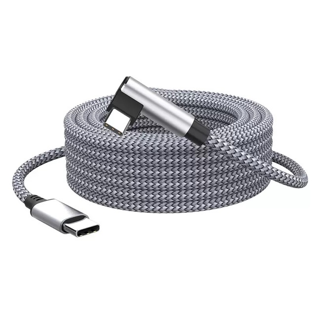 Right Angle USB-C USB-C 0.5m-6m 60W PD Fast Charging Cable Pure Copper Conductor Braid Shielded Nylon Jacket for Camera Earphone
