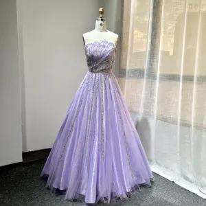 2022 Lilac A Line Evening Gowns High Quality Elegant Formal Party Prom Beading For Women Evening Dresses