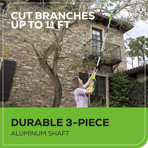 <span class=keywords><strong>Greenworks</strong></span> Scie à perche sans fil 40V 8 pouces <span class=keywords><strong>avec</strong></span> fixation pour taille-haie jusqu'à 9 pieds <span class=keywords><strong>Tondeuse</strong></span> à perche ultra légère 20302 - Product Image 3