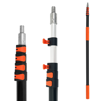 Perche de nettoyage télescopique portable avec poignée antidérapante, tige d'extension en aluminium pour les tâches de nettoyage quotidiennes, facile à ranger