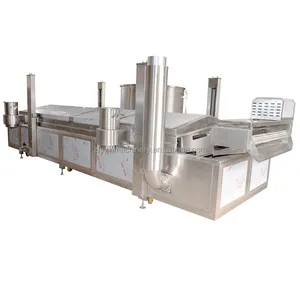 Automatic Continuous Namkeen Snack Frying Machine Fish Ball Frying Machine Gas Heating Industrial Food Fryer