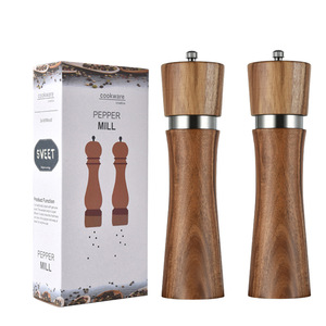 Wholesale 2-Pieces Salt Pepper <b>Mill</b> Acacia Wood with Ceramic Blade & Adjustable Coarseness - Product Image 1