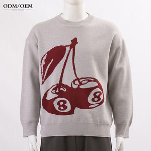 Suéter Jacquard Personalizado con Logotipo OEM y ODM para Hombre, Suéter de Punto con Cuello Redondo, Suéter de Invierno de Diseño en Algodón para Hombre - Product Image 2