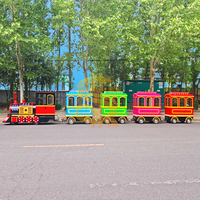 Train touristique sans rails commercial à vendre, grande capacité, transport pour parcs d'attractions et zoos, alimentation batterie/diesel, certifié CE