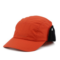 Personnalisé votre Propre Conception Logo De Luxe Distressed Casquette De Baseball Hiver Chaud Earflap Orange Baseball Chapeaux