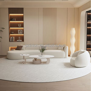 मक्खन शैली के सोफे इतालवी न्यूनतम रहने वाले कमरे के बड़े स्थान घुमावदार डिजाइन कम रखरखाव तकनीक कपड़े ट्रेंडिंग मखमली सोफा - Product Image 5