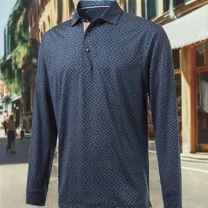 Chemise décontractée pour homme Small Malaf à manches courtes, col brodé, en tricot uni, élasthanne/polyester - Product Image 2