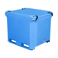 Conteneur de poisson 380L Boîte de palette isolée en plastique à bon prix pour le stockage du poisson