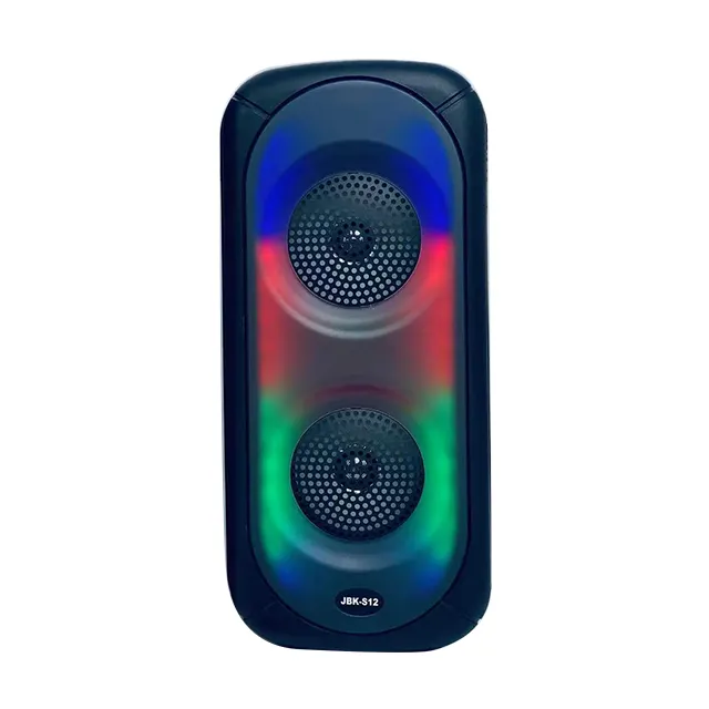 JBK-S12 çift 8 inç RGB serin aydınlatma hoparlör kablosuz bluetooth su geçirmez hoparlör açık kablolu mikrofon karaoke hoparlörü