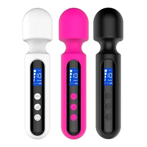 Ekran zamanlama yetişkin seks oyuncakları el kablosuz vibratör 10 frekans titreşim 4 hız kadın AV değnek masaj kadın için - Product Image 1