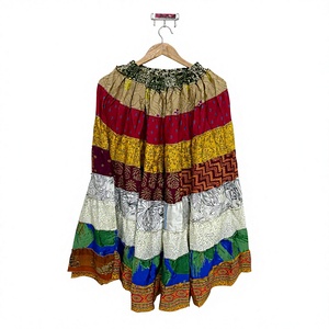 Bohemian Silk <b>Skirt</b>, Sari Silk <b>Long</b> <b>Skirt</b>, Patchwork Festival <b>Skirt</b>, Womens <b>Summer</b> <b>Skirt</b>, Indian Silk Dress, Gift For Her - Product Image 1