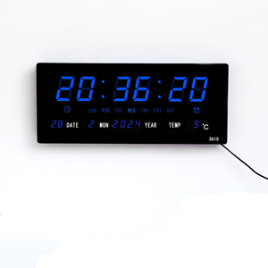 Réveil numérique à LED <span class=keywords><strong>murale</strong></span> <span class=keywords><strong>avec</strong></span> <span class=keywords><strong>heure</strong></span>, minute, deuxième semaine, affichage de la <span class=keywords><strong>date</strong></span>, horloges en plastique pour hôtel - Product Image 2
