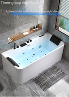 Baignoire de massage autoportante moderne de luxe avec drain, 12 jets, écologique, certifiée CE CUPC