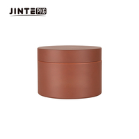 Vente en gros de pots en plastique PETG brun mat de luxe de 6 oz (200 ml) avec couvercle, parois épaisses, récipients de stockage pour café, beurre corporel, gommages