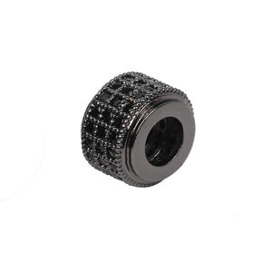 Фурнитура для изготовления ювелирных изделий своими руками, латунные циркониевые Стразы, большое отверстие, круглые бусины-разделители - Product Image 2