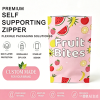Sacs d'emballage composites MOPP/VMPET/PE de qualité alimentaire pour boulangerie, personnalisables avec logo imprimé, sachets à fermeture éclair pour gaufres et snacks, mm