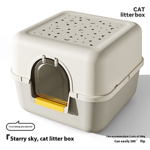 Litière pour chat Star Top extra large entièrement fermée, haute protection anti-éclaboussures, fournitures de toilette en plastique, vente en gros - Product Image 5