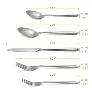 Hot Stainless Steel Cutlery Matte Silverware Silver Wedding Flatware Set