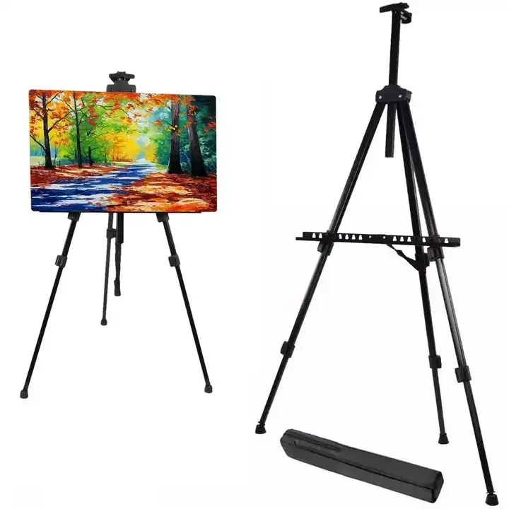 Steel Art Stand Portable Foldable Tripod Black Metal Easel Painter Outdoor  Wholesale Artist Sketching Paint Display Easel Stand - Buy Painter Art