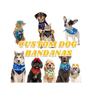 Vente en gros de foulards pour animaux de compagnie en coton uni personnalisés, foulards pour chiens, bandanas pour chiens personnalisés, bandanas pour chats avec logo - Product Image 3