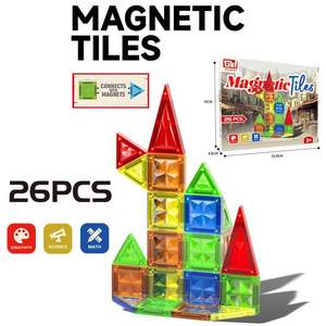 Set di 60 Blocchi Magnetici in Plastica, Tema Animali e Natura, Giocattoli Educativi STEM per Bambini, Gioco Montessori - Product Image 2