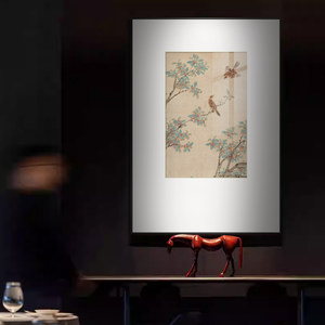 Nouvelle décoration murale de style chinois : Art mural en bois massif avec motifs de lotus, de fleurs d'abricot et de bambou pour la salle à manger - Product Image 1