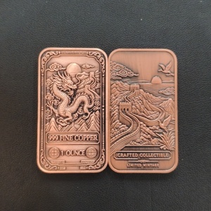 Barra Rectangular de Cobre de Alta Pureza 999 de 1 Oz, Diseño Nuevo, Estampada, Artículo Coleccionable de Arte Metálico - Product Image 2