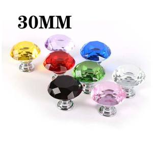 أثاث ذو جودة عالية على الطراز الحديث ، 30 مقابض زجاجية لغرفة النوم ، مقبض درج Diamante - Product Image 5