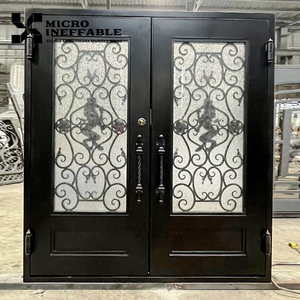 Portes <span class=keywords><strong>d</strong></span>'<span class=keywords><strong>entrée</strong></span> en fer forgé <span class=keywords><strong>sur</strong></span> <span class=keywords><strong>mesure</strong></span>, portes simples en fer, design <span class=keywords><strong>de</strong></span> <span class=keywords><strong>grille</strong></span> en fer forgé pour la sécurité - Product Image 2