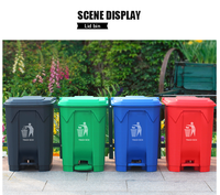 Meilleur prix Poubelle de recyclage en plastique à pédale 30L/50L/80L Poubelle de bureau avec pédale Seau de rangement